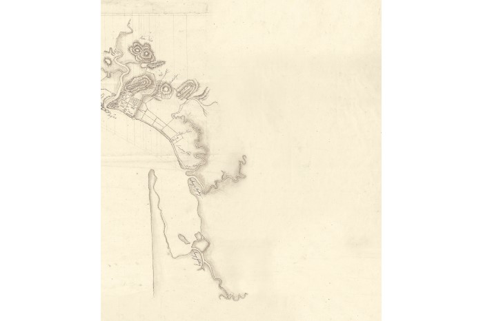 <strong>Dutch Map of Singapore and Environment (draft), c. 1820s</strong> <br>
<em>Courtesy of Nationaal Archief Holland</em> 